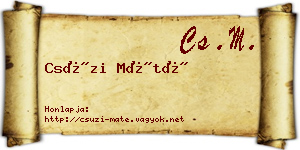 Csúzi Máté névjegykártya